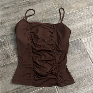 CACHE Brown Swim Top